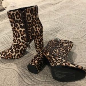 Charles David Leopard Calf Hair Booties